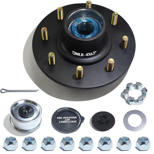 1 Set 8 on 6.5» Trailer Hub Kit for 7000 lbs 1.25» to 1.75» #D42 Tapered