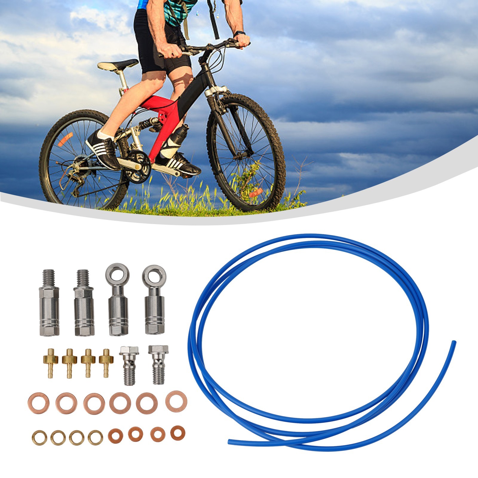 ABS + Metal Disc Brake Hose Connector Kit For Hope Line,Tube Length 2.5m Kit
