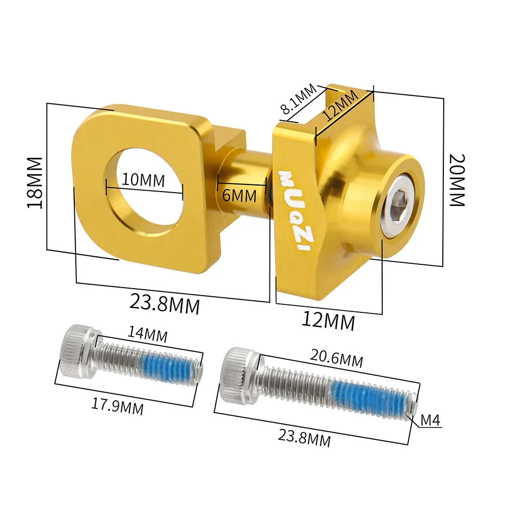 Single Speed Bike Chain Tensioner Bolt Aluminum Alloy Adjuster Fixie BMX