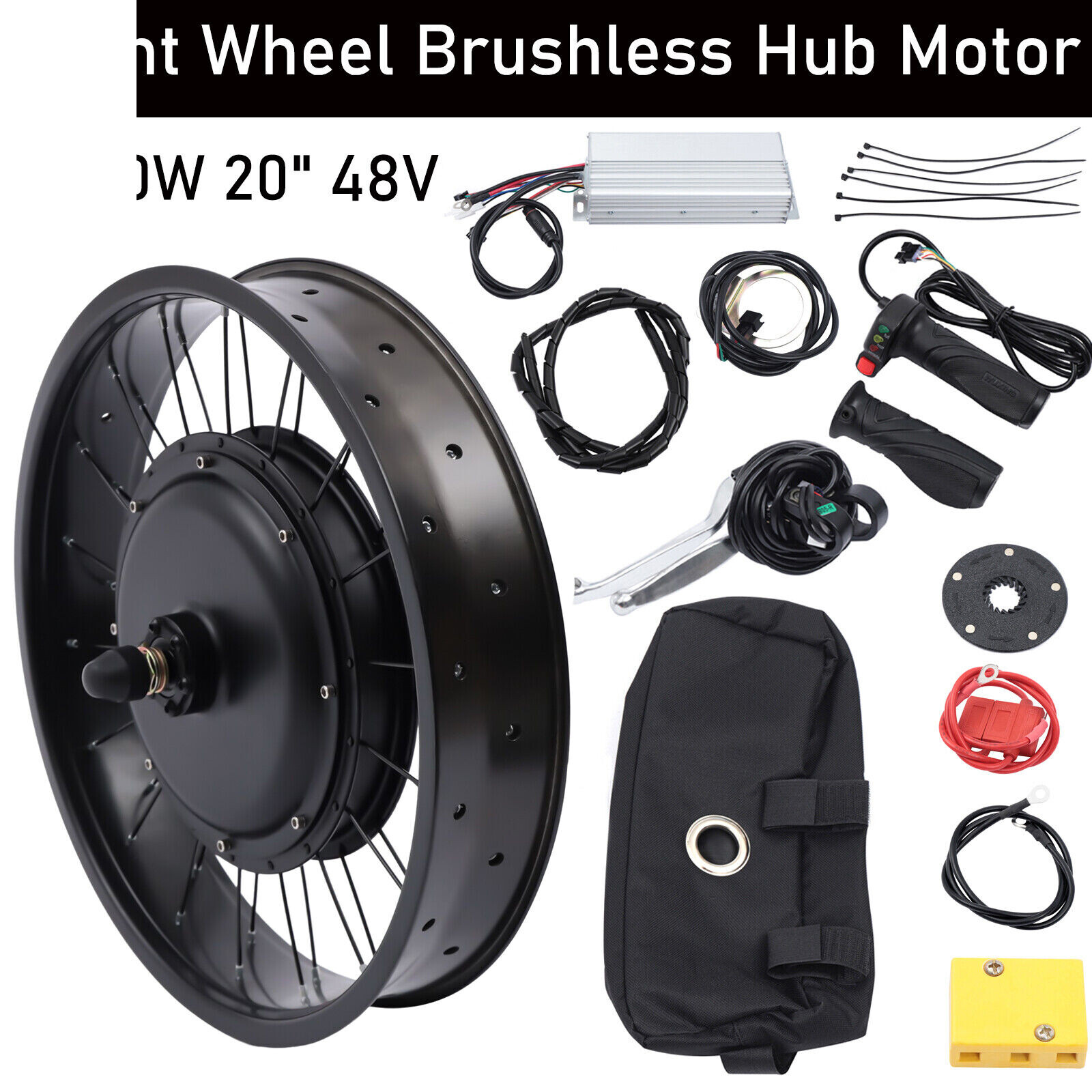 20″ 48V 1000 W E-Bike Electric Bicycle Motor Conversion Kit Fat Tire Front Wheel