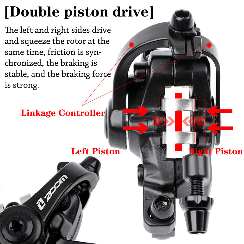 ZOOM MTB Bike Mechanical Disc Brake Caliper Front&Rear Single/Double Drive Brake