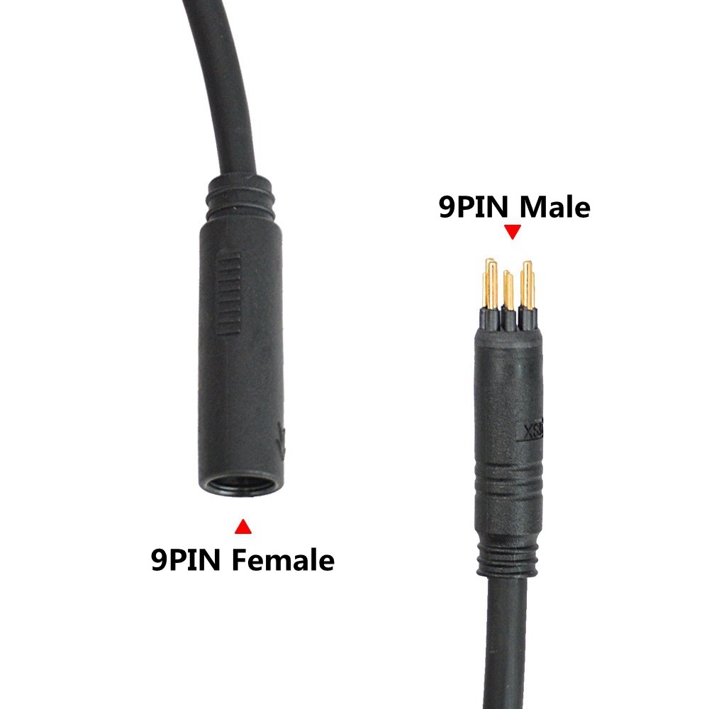 E-Bike 160cm 9 pin Waterproof Motor Cable Male to Female Extension Cable Parts