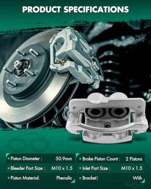 18-B4728 Front Right/Rear Left Brake Caliper w/Bracket For Cadillac For