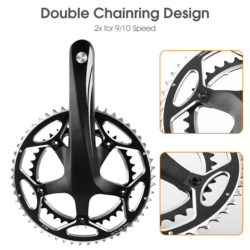 WEST BIKING Road Bike Chainring 130BCD 39/53T Tooth Plate for 8/9/10/11 Speed
