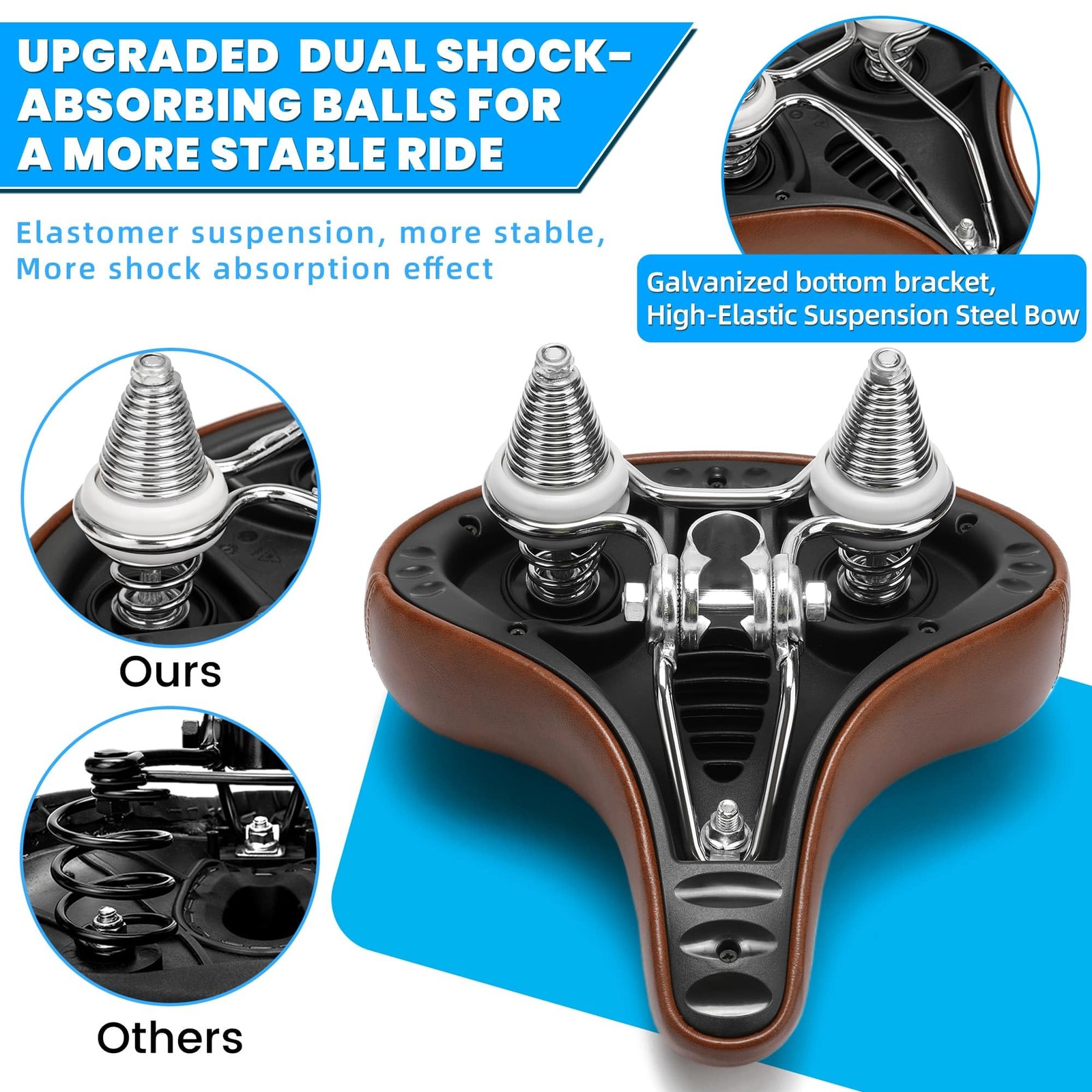 Asiento De Bicicleta Extra Ancho Para Cruceros Y Bicicletas Electricas Pro