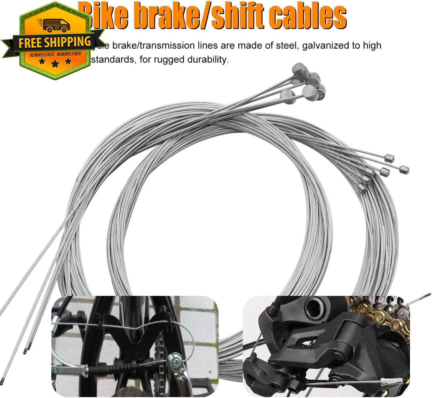 107PCS Bike Brake Shift Cable Kit Stainless Steel Housing Wire Cutter Set