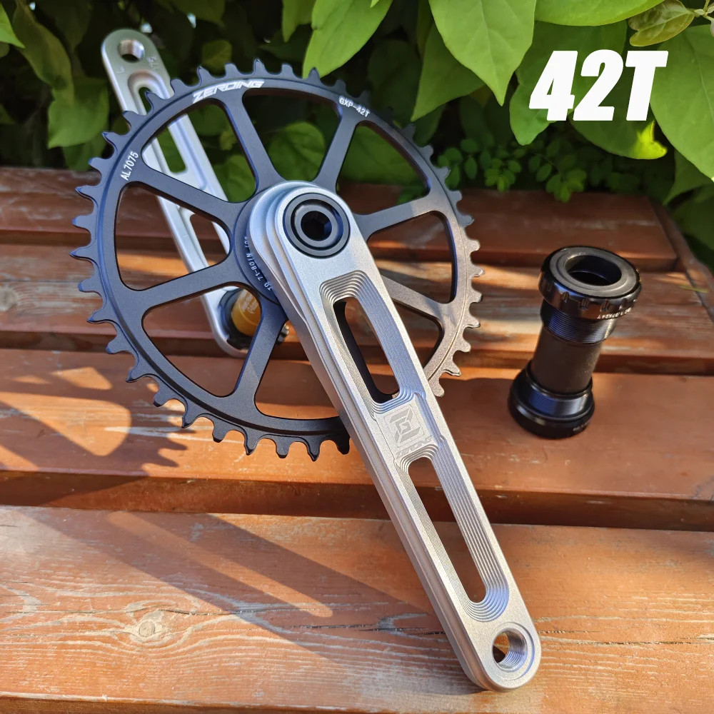 Road Bike Crankset 165/170/175mm Hollow Crank Chainring 40/42/44/46/48/50T