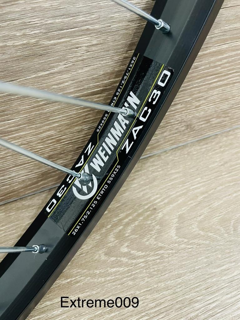 26″ Weinmann Bicycle Alloy Black Chrome Wheels 36 Spoke Front & Rear Coaster 12g