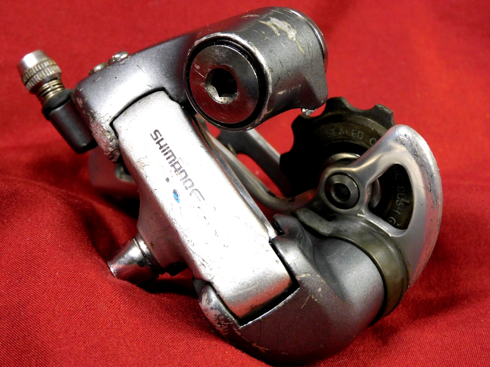 1996 Shimano 600 Ultegra Tri-Color RD-6401 Silver Short Cage Rear Derailleur