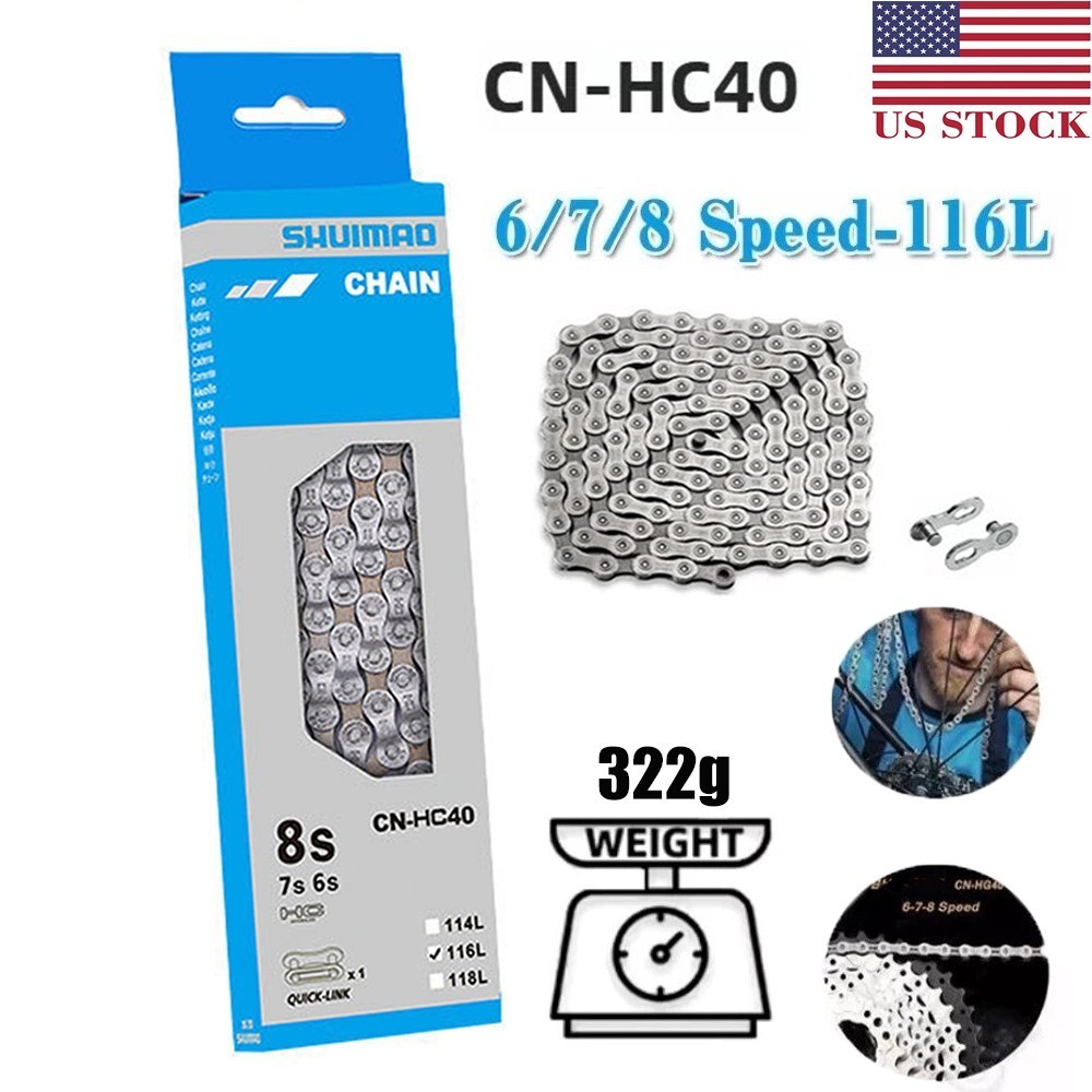 Shuimao 6 / 7 / 8 Speed Chain CN-HC40 MTB Road Bike Chain 116 Links US STOCK