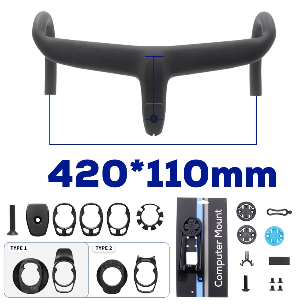 Carbon Road Bicycle Handlebar Di2 Integrated Handlebar 360mm Cockpit with Mount