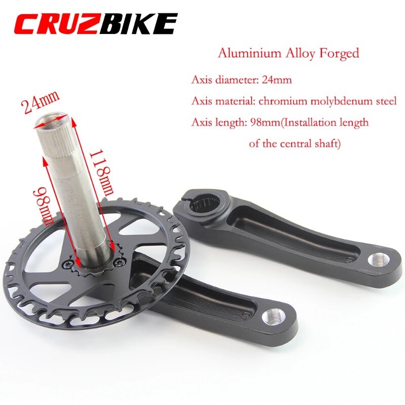 89/98/110/127/140/150mm Mountain Kids Bike Crankset 25/28/30/32/34/36/38/40T BB