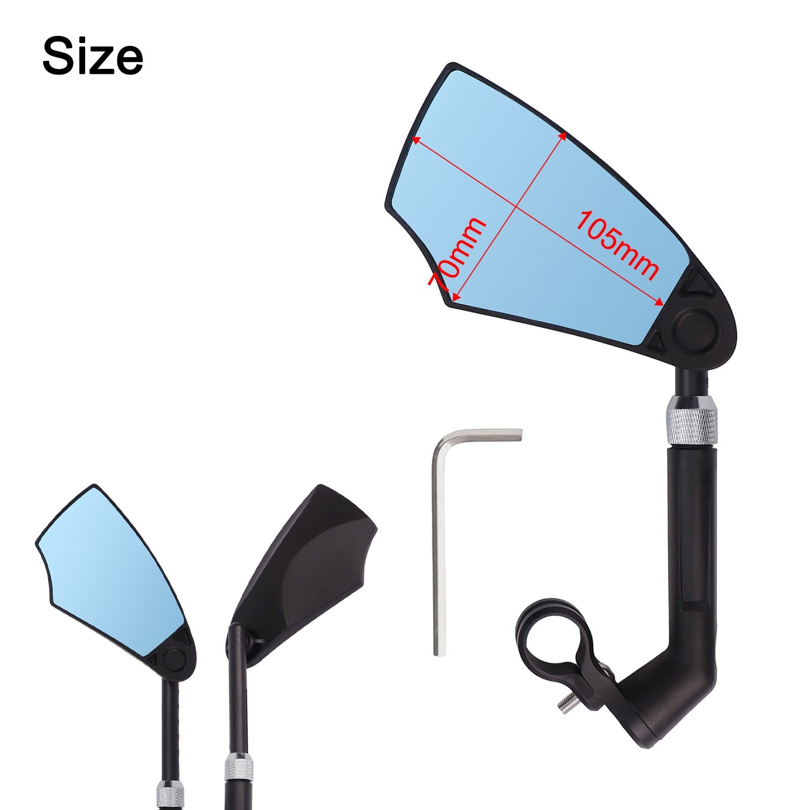 Retractable Bike Rearview Mirror for multi Angle Adjustment for Cycling Safety