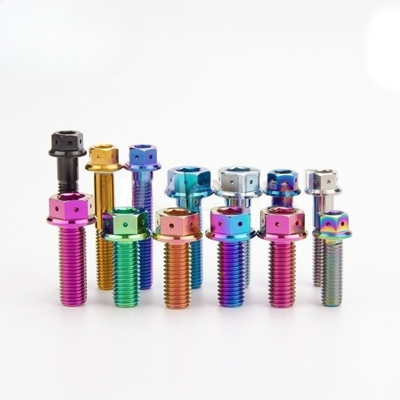Titanium Bolt Flange Head M8x1.25mm Hex Screw 15 20 30 35 40 45 50 55mm