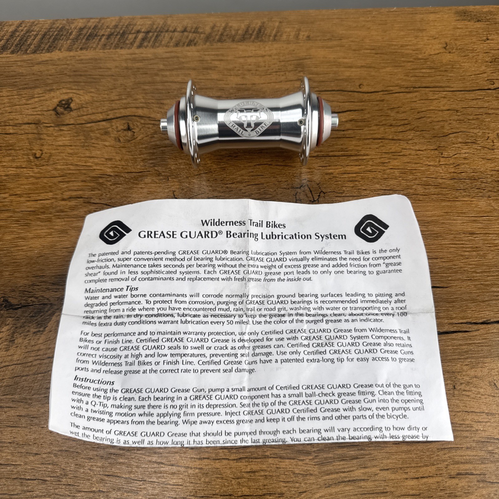 WTB Wilderness Trail Bike Grease Guard – 100mm 28h Front Hub NOS Vintage MTB NEW