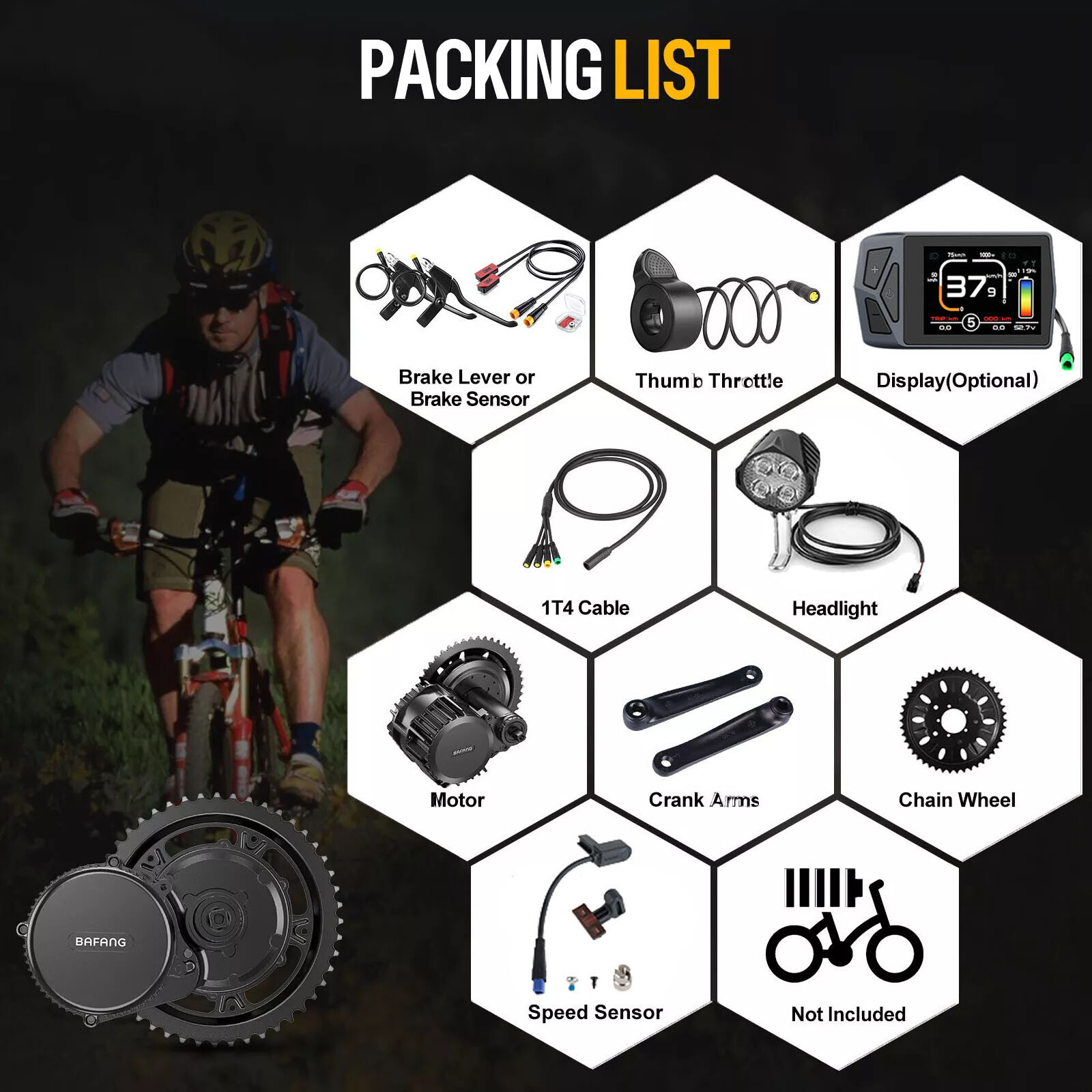 Electric Bike BAFANG 48V 750W BBS02B Mid Drive Motor Conversion Kit 20Ah Battery