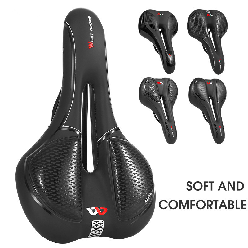 WEST BIKING Soft Comfortable Bicycle Saddle Bike Cycling Cushion Seat Saddle