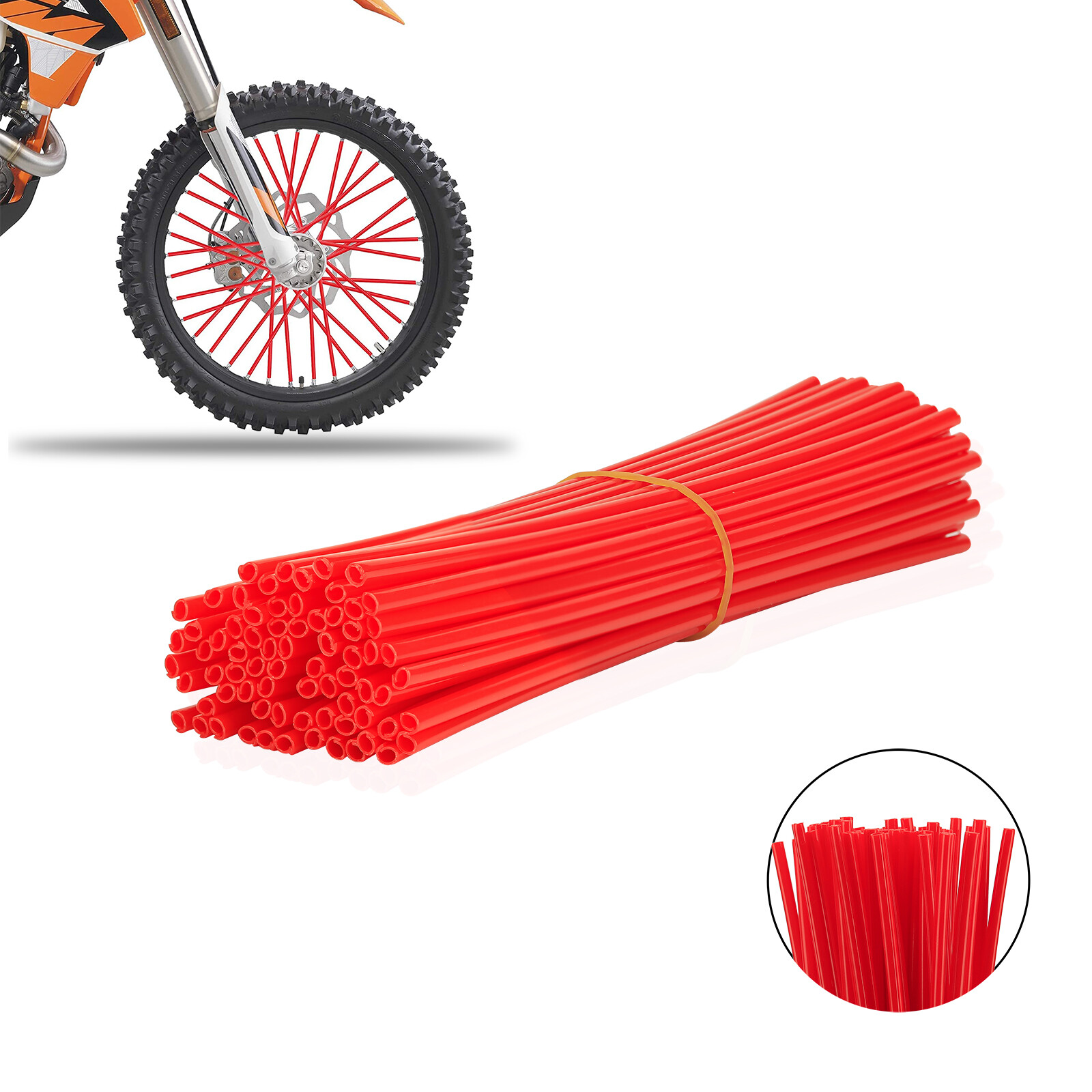72Pcs Motorcycle Dirt Bike Spoke Skins Covers Wraps Wheel Rim Guard Protector