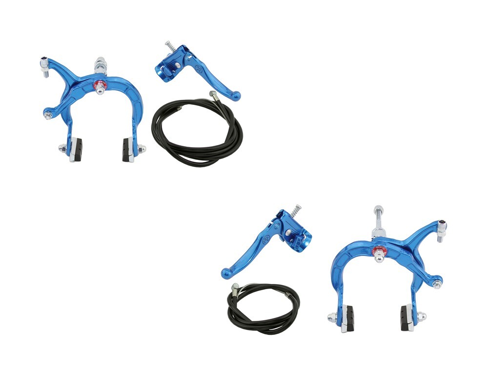 ALTALINE Bicycle Brake BMX FRONT & REAR SET BLUE Alloy Bike Caliper Cable Lever