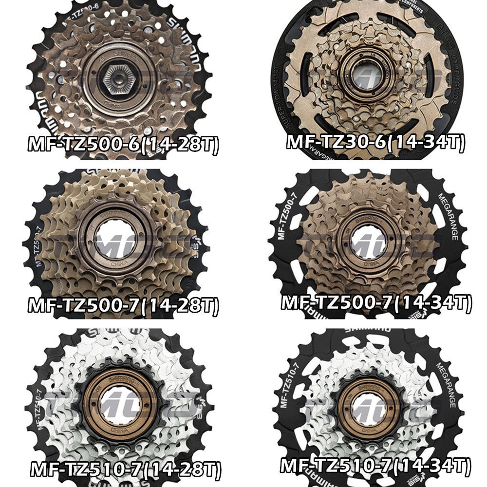 Shimano Tourney MF-TZ30 MF-TZ500 6/7 Speed Freewheel Screw On Thread Type