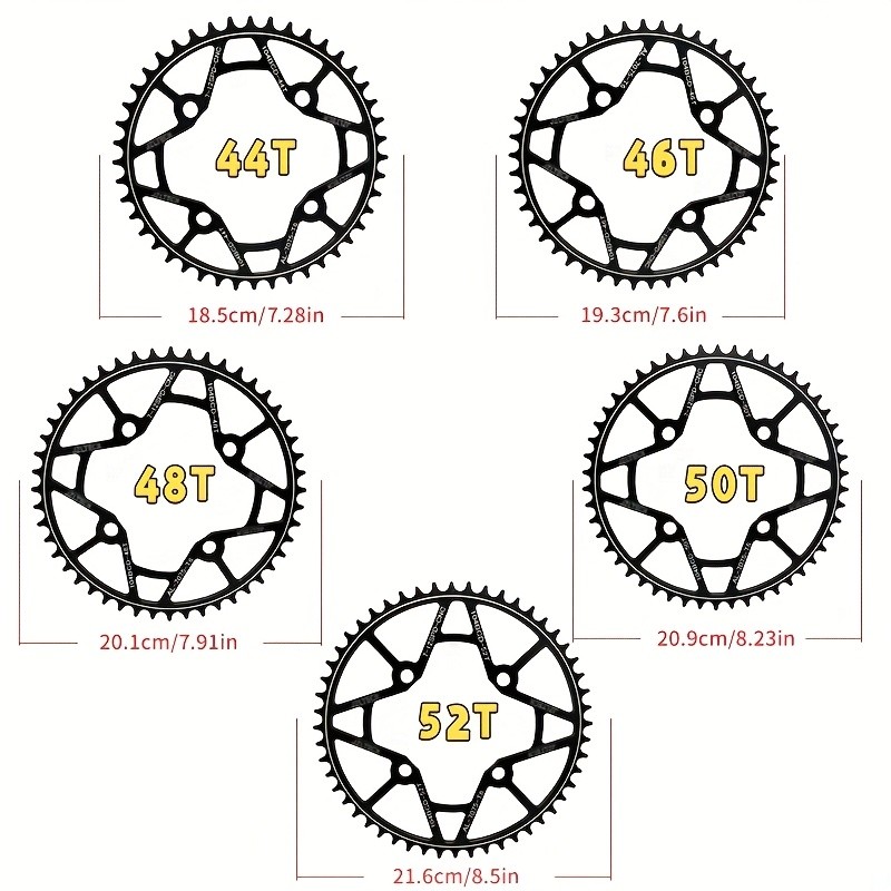 104BCD Bicycle Chainring 44T/46T/48T50T52T Single Speed Bike Crankset Chain Ring
