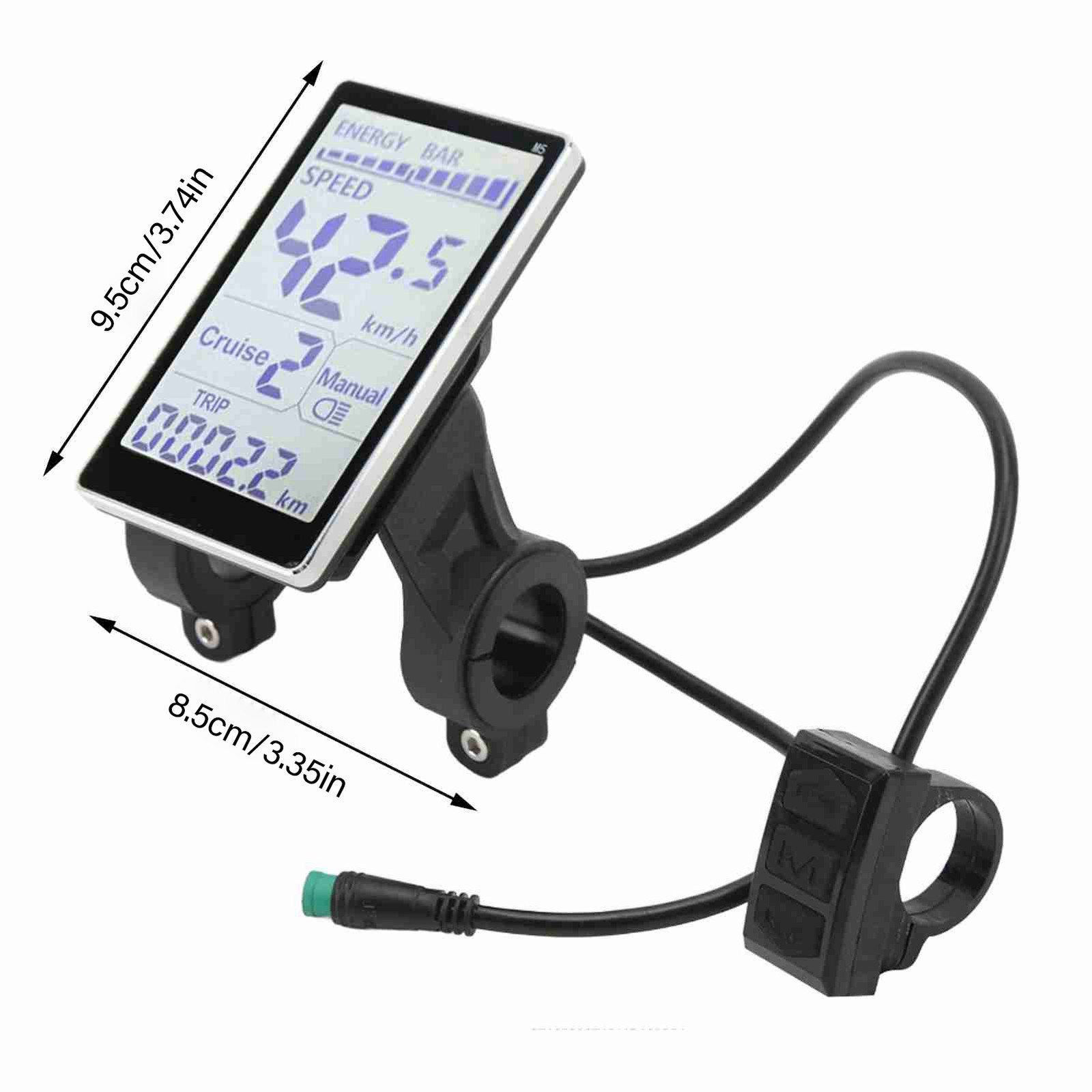 Electric Bike LCD Display Meter Control Panel 24V 36V 48V 60V Speedometer 5 Pin
