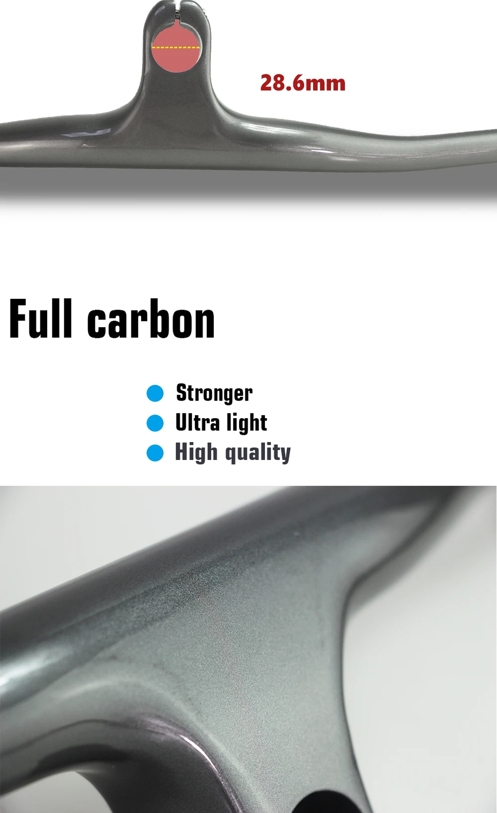Carbon Integrated DH MTB Crosscountry Bicycle Cockpit Handlebar 28.6×740-800mm