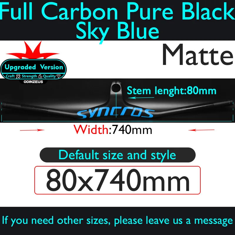740mm Mountain Bike Carbon Integrated Cockpit Handlebar And Stem 28.6mm -17°