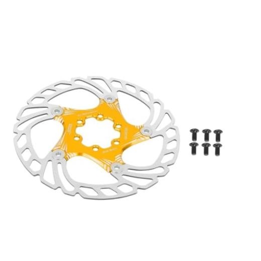 160mm Floating Bike Disc Brake Rotors – Stainless Steel & Aluminum Alloy Gold