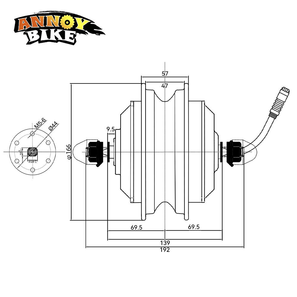 13 inch Hub Motor High Torque Electric Wheelbarrow Cart Gear Motor Wheel