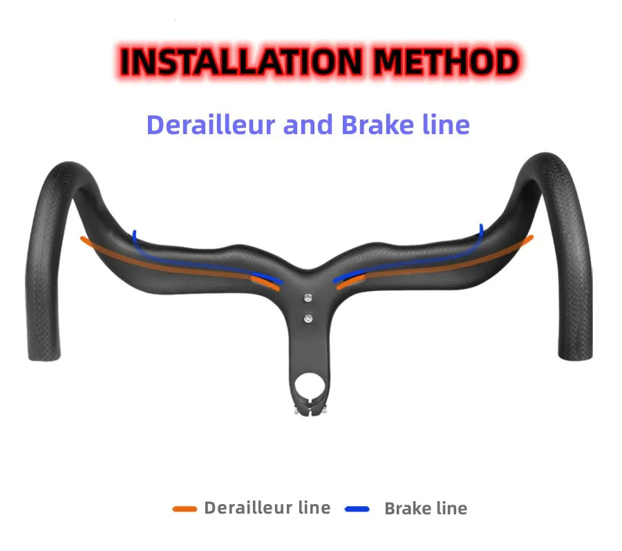 Carbon Road Bicycle Integrated Handlebar with Stem Reach 89mm Drop 130mm