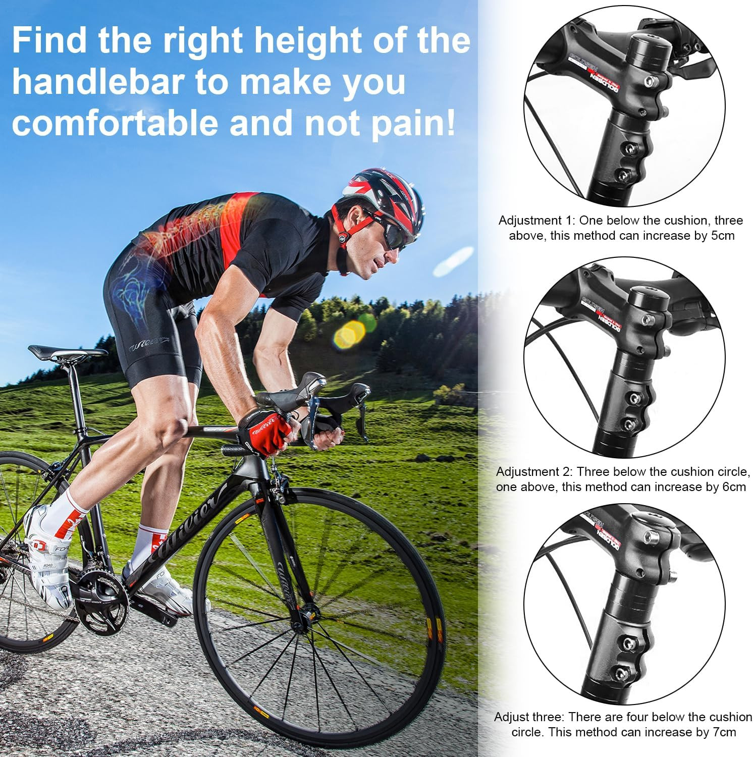 Mountain Bike Handlebar Front Fork Stem Riser Extender Extension Head Up Adaptor