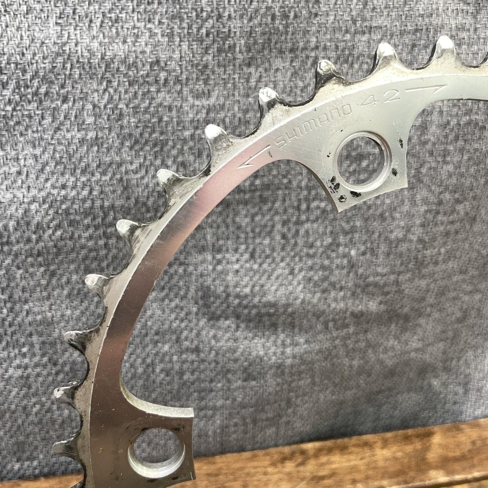 Vintage Shimano 42t Chainring 130 BCD 5-Arm Silver Alloy Road Bike 42 Tooth