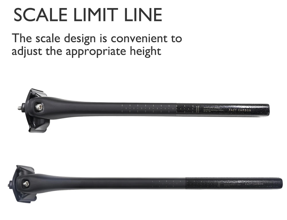 Carbon Fiber Seatpost Ultralight Road Bike Seatpost Matte 300mm/380mm 0mm Offset