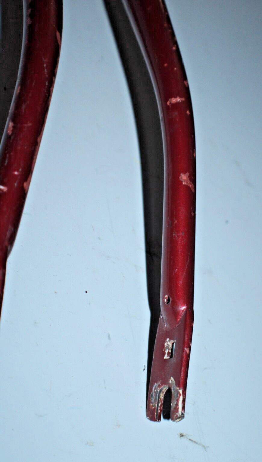 Vintage Road Bike Fork 27″ 1″ Threaded 200mm Red Lugged Steel Fast USA Shipper