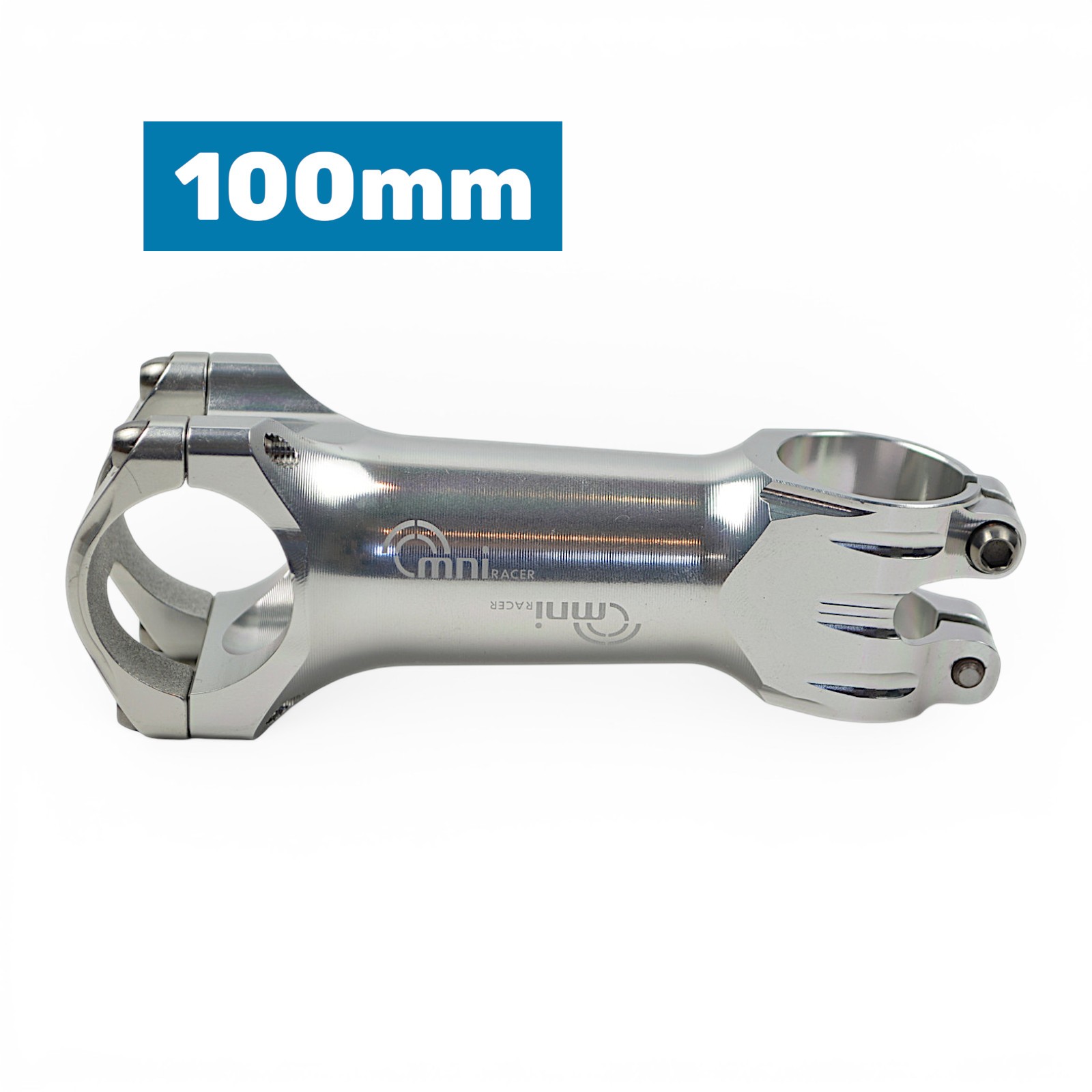 31.8x100mm OMNI Racer WORLDS LIGHTEST RACE-Lite Handlebar Stem & Ti Bolts SILVER