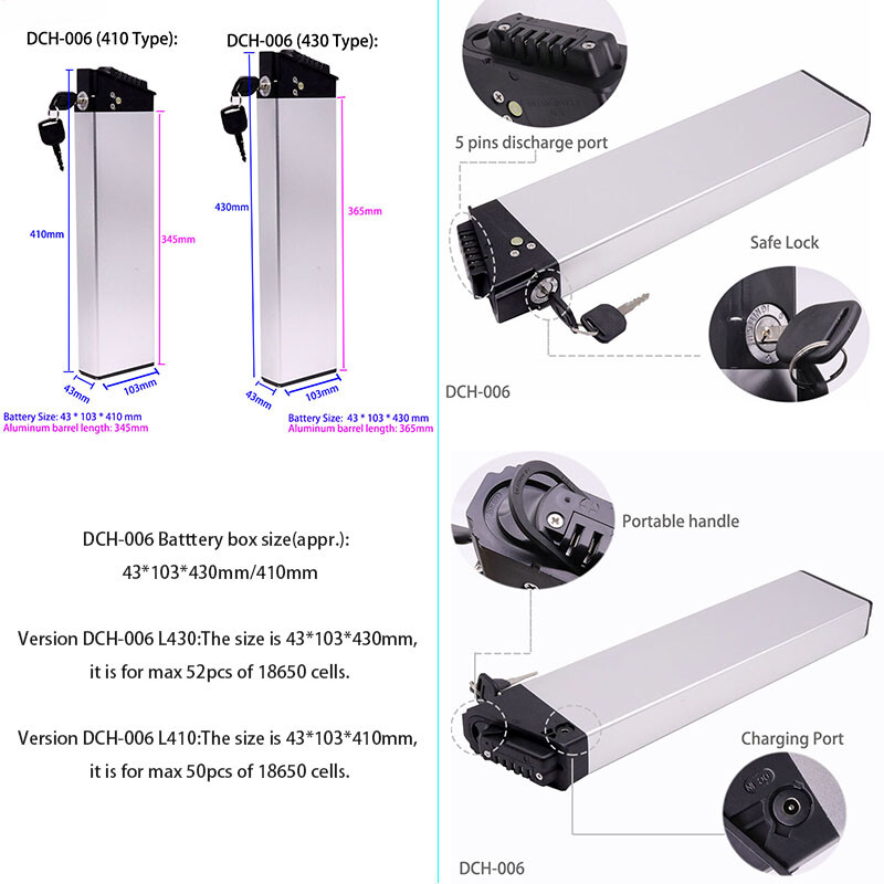 Folding eBike Battery Box DCH-006 DCH-009 DCH-014 DCH-015 Battery Empty Case New