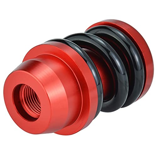 Spring Shifter Knob, Aluminium Alloy Gear Stick Head Manual Auto Black and red