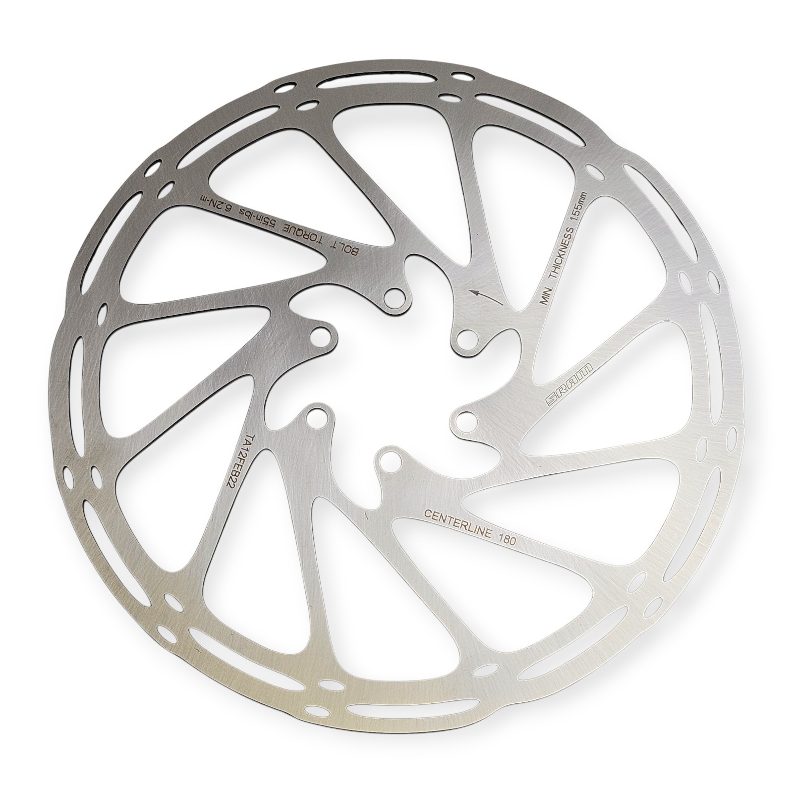 SRAM CenterLine 180mm 6-Bolt Disc Brake Rotor OEM MTB / Road 1-Piece w/ Bolts
