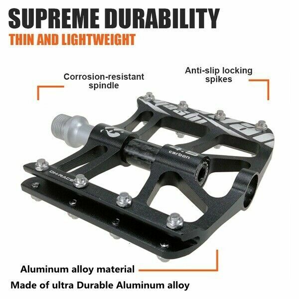 SHANMASHI MTB Road Anti-slip Flat Pedal XC Bike 3Bearings Tube Carbon Pedals
