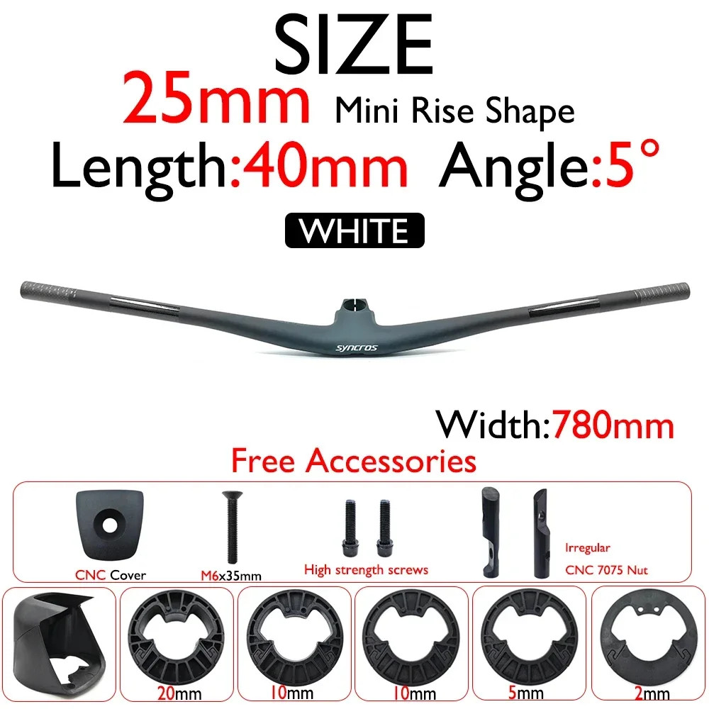 SYNCROS Carbon Integrated MTB Handlebar 4°/5°,15/25mm Rise for Sparks Frame