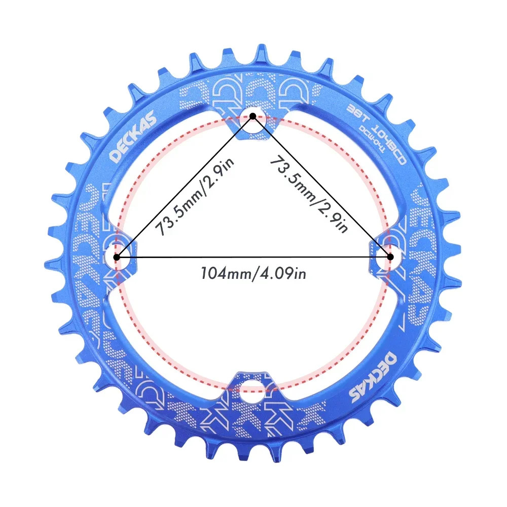 Deckas 104BCD Bike Chainring 30T-50T MTB Road Round Chainwheel Crankset
