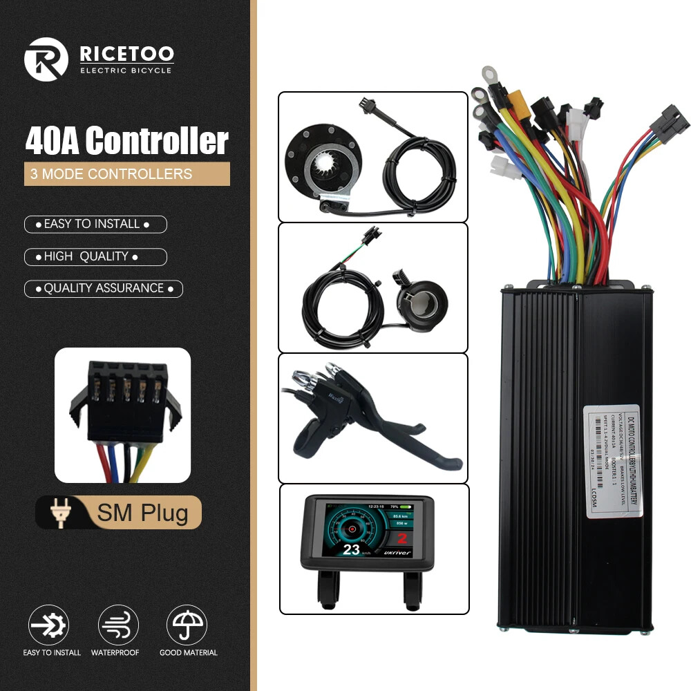 Ebike 17A26A30A40A 3-Mode Sinewave Controller 24V36V48V Motor LCD UKC1+Display
