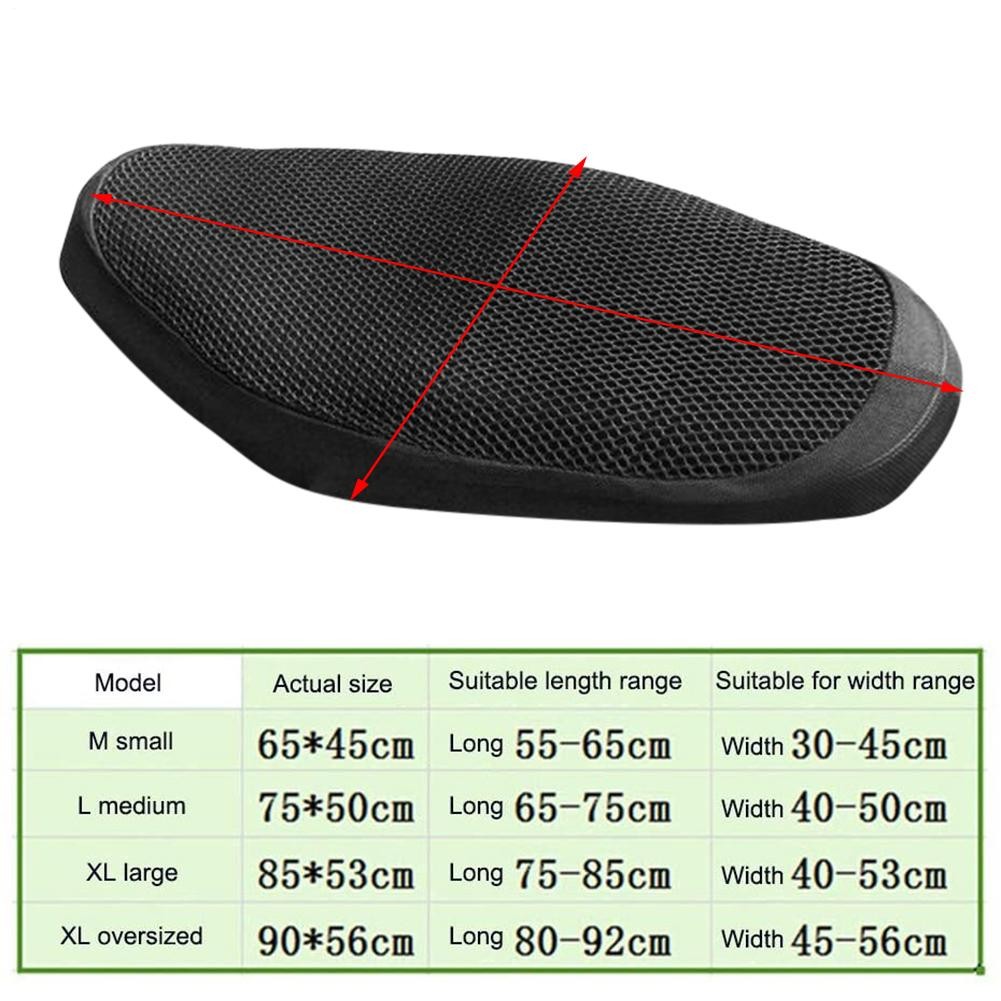 Cooling Motorcycle Seat Cover 3D Mesh Protector Cushion Breathable Sunscreen Mat