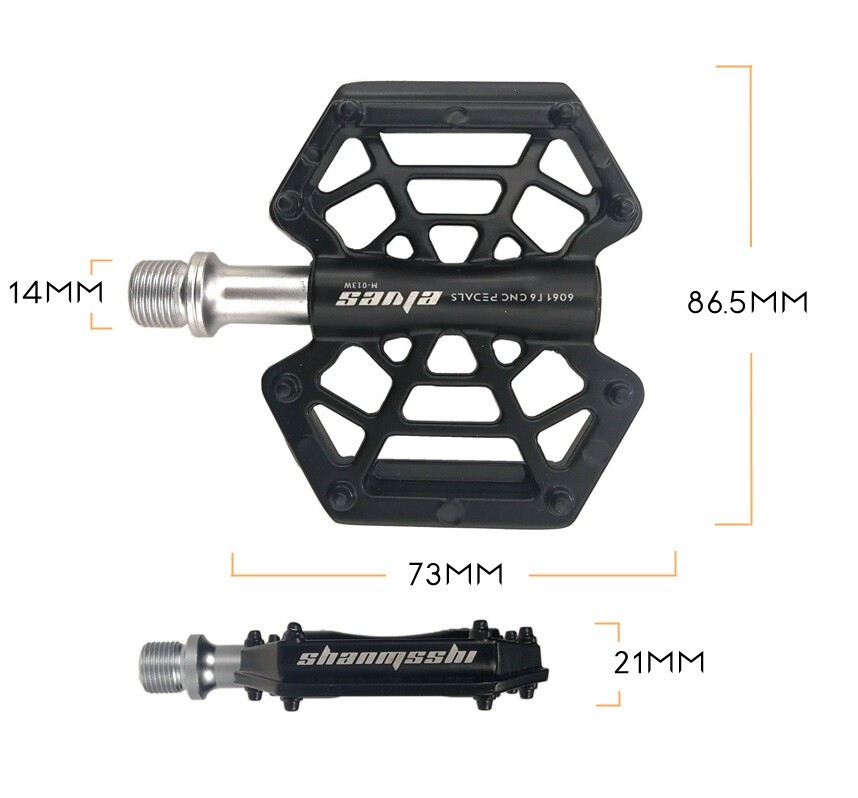 Magnesium Road MTB Mountain Bike XC Bicycle Pedal Flat Cycling Pedals Black