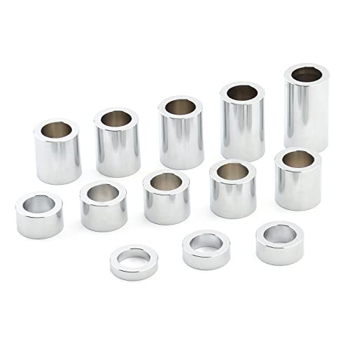 13 Pcs Wheel Axle Spacer Kit 1″ ID 1-1/2″ (1.5) OD I.D.1″-O.D.1-1/2″ Chrome