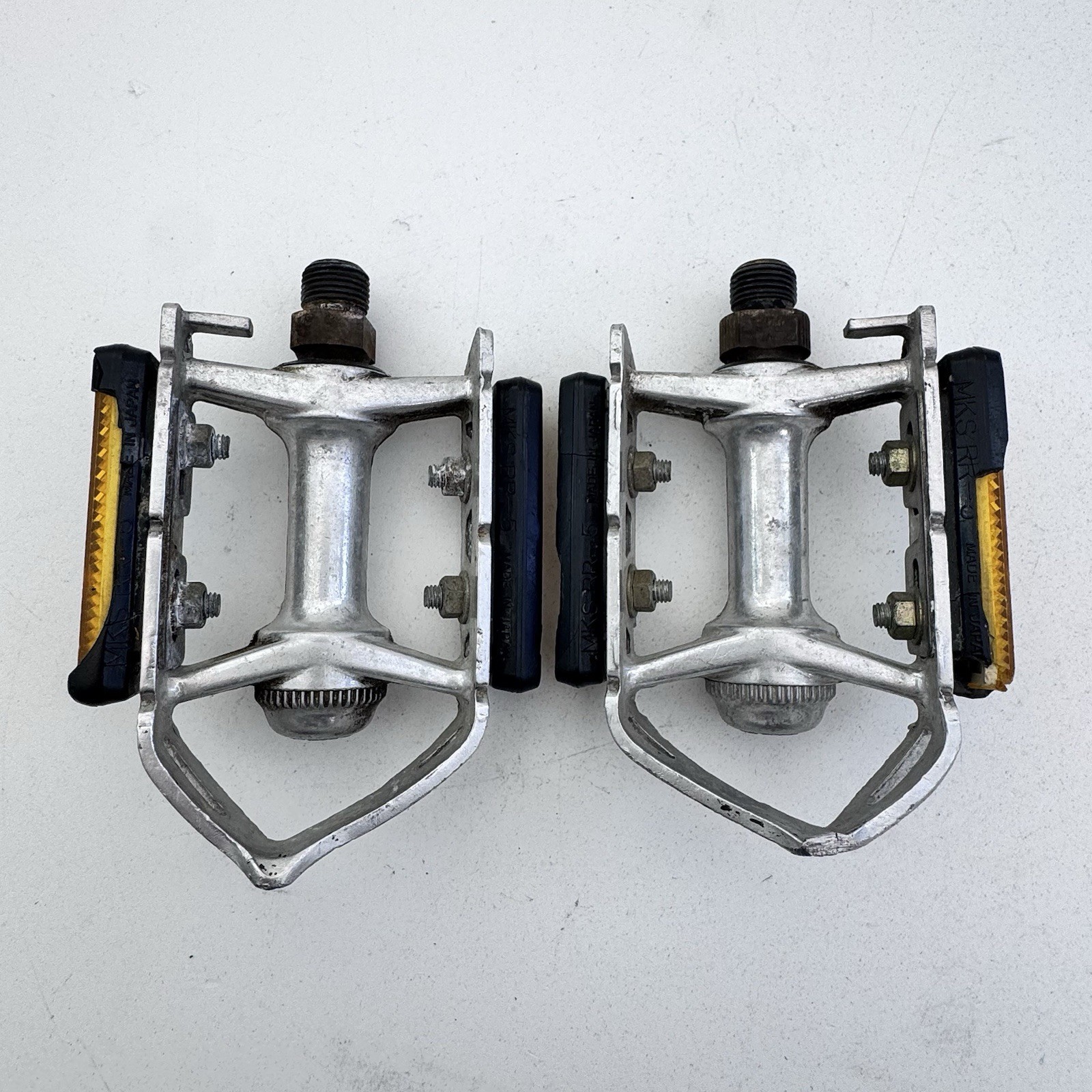 Vintage MKS Road AR-1 Pedals Quill Race Alloy 9/16 in Silver Bike Road Japan A03