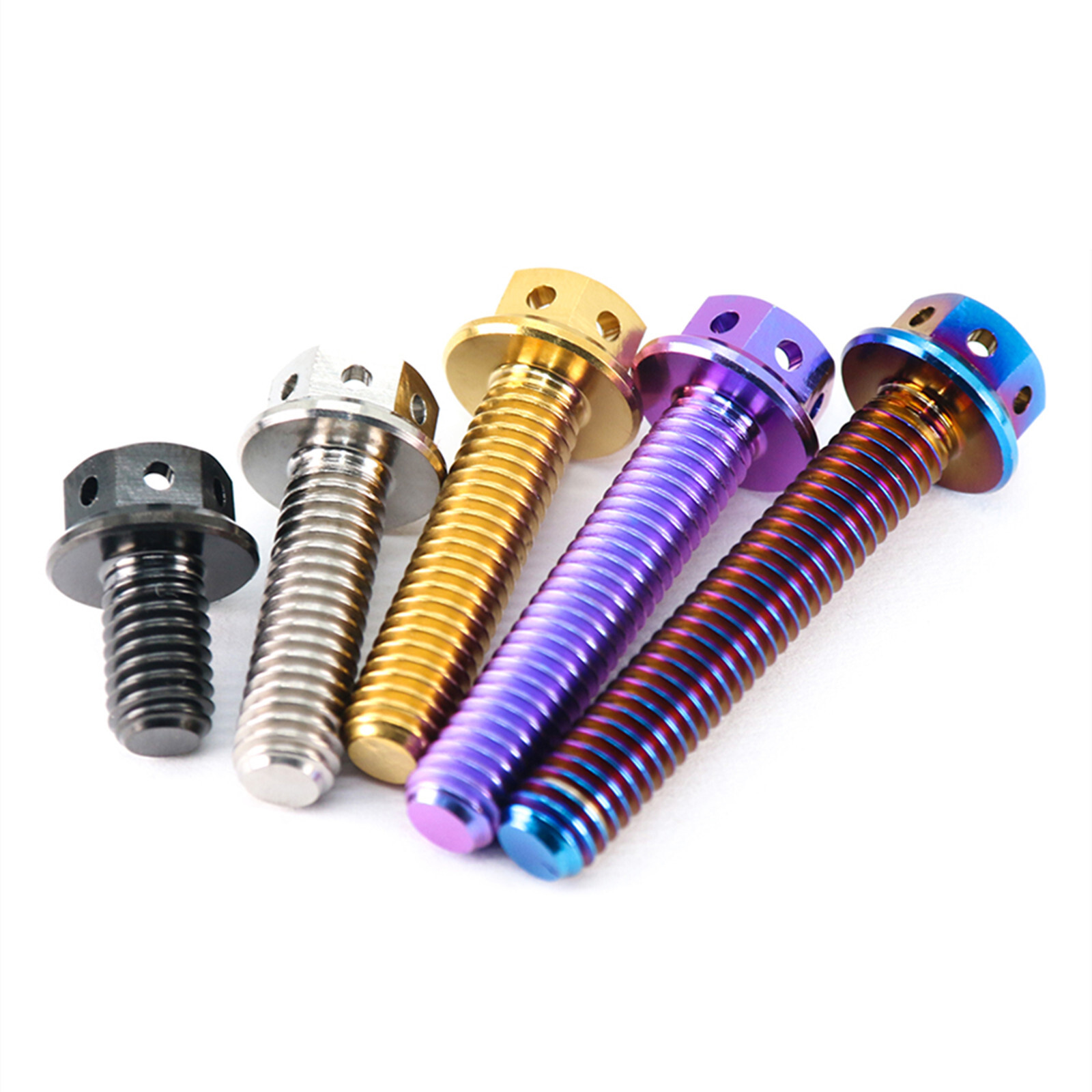 Titanium Drilled Hex Head Flange Bolt M6*10/12/15/20/25/30/35/40/45/50/55-70mm