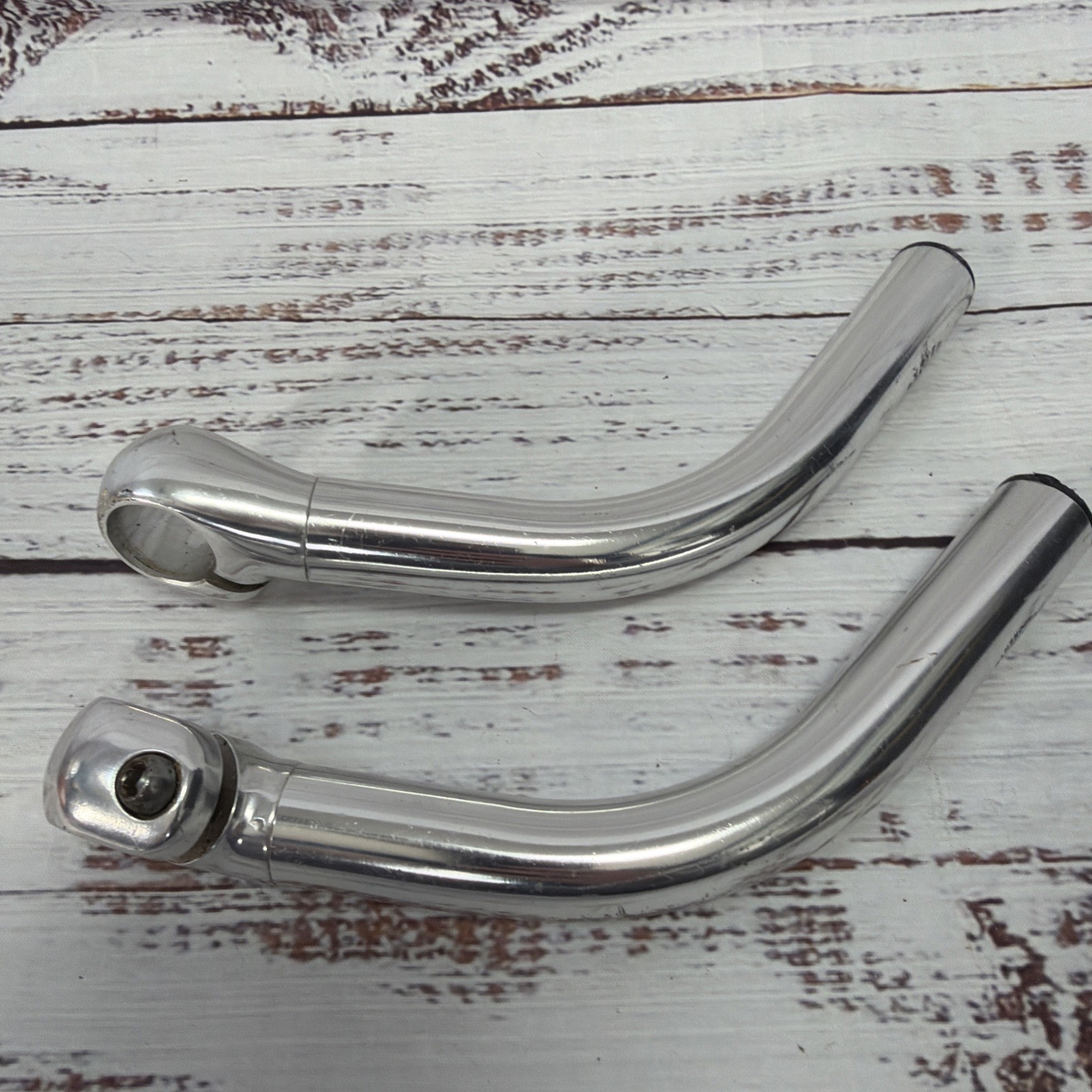 System 1 Components Handlebar Extension Bar Ends Chrome Silver MTB Bicycle Pair