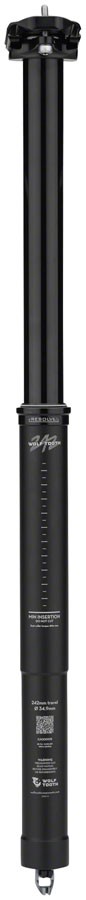 Wolf Tooth Resolve Dropper Seatpost – 34.9, 242mm Travel, Black, Rev 2